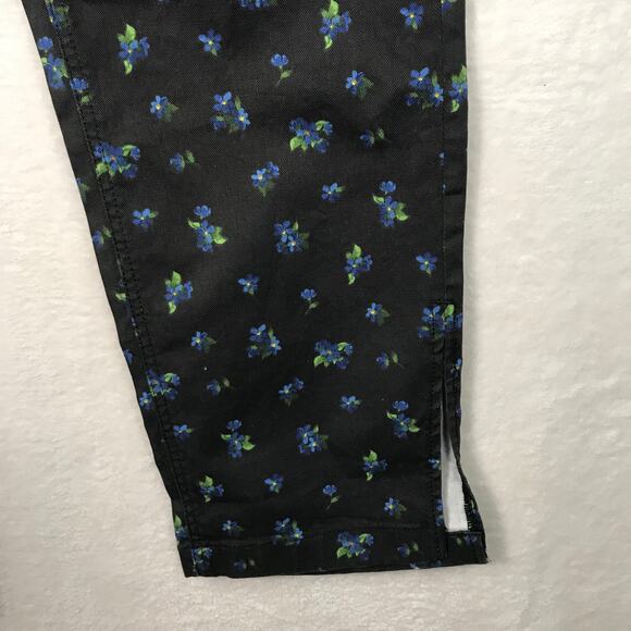 We Wore What Overalls Large Black Ditsy Floral Baggy Denim Stretch Y2K Festival - Picture 6 of 16